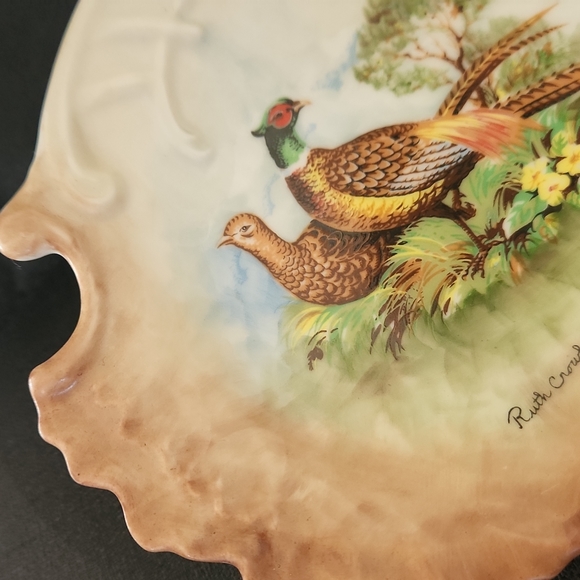 VINTAGE RUTH CROWL FISHER HAND PAINTED DECORATIVE DISH - Picture 3 of 8